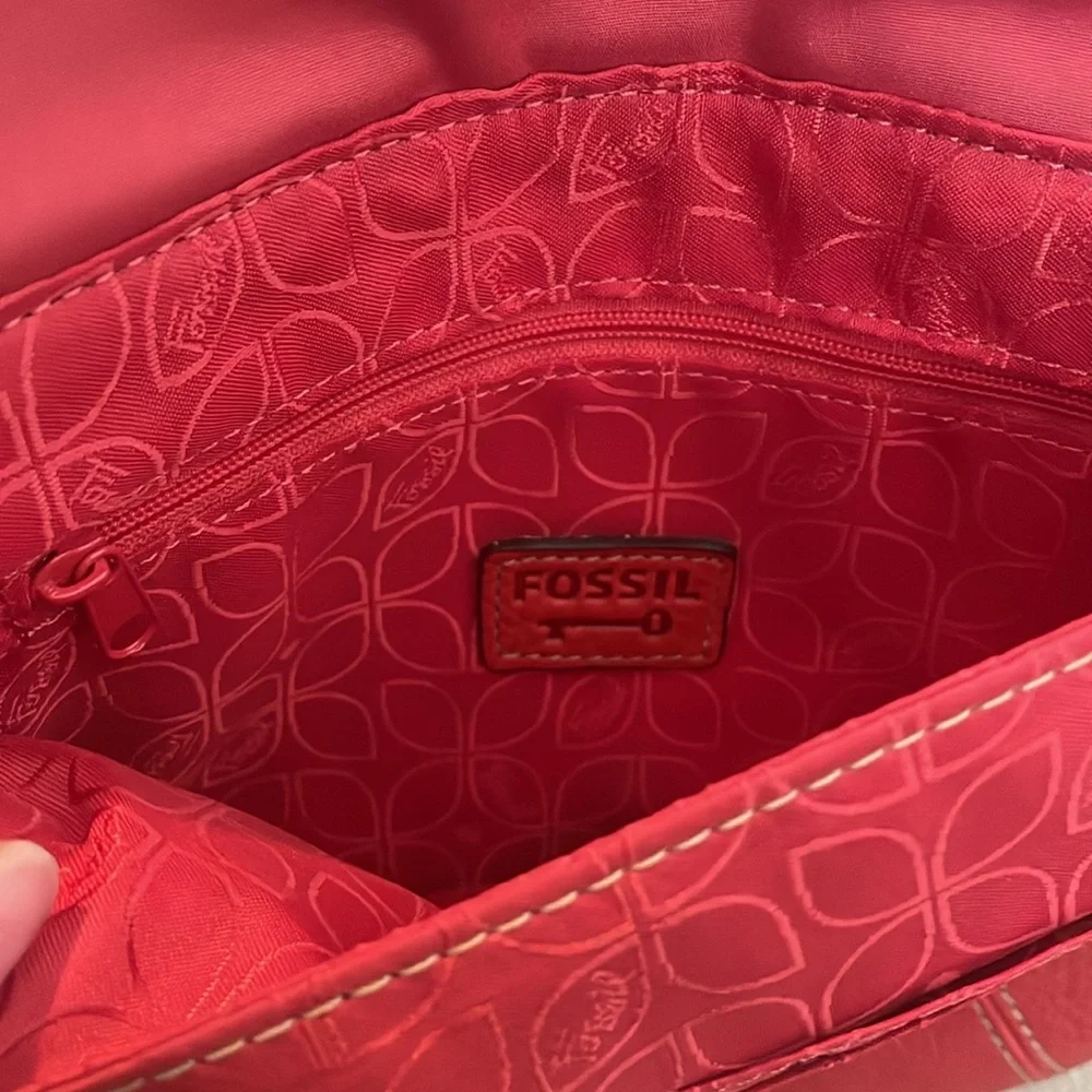 Orange Leather Fossil Bag - Picture 5 of 10